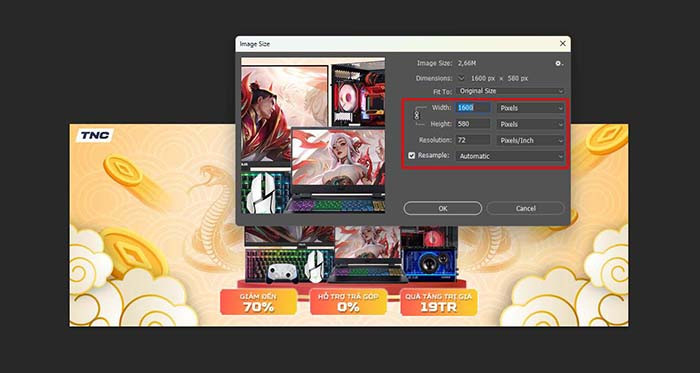 TNC Store Cách Resize Ảnh Trong Photoshop