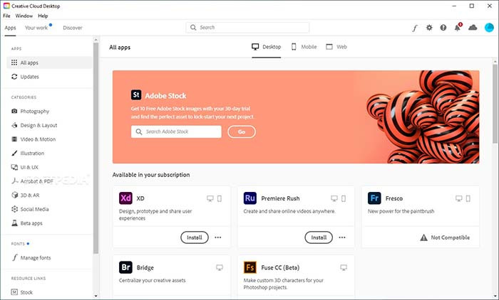 TNC Store Cách Tạo Creative Cloud Desktop Desktop App