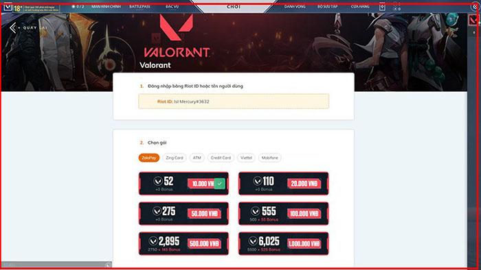Cách Nạp Thẻ Valorant VNG Dễ Dàng, Nhanh Chóng