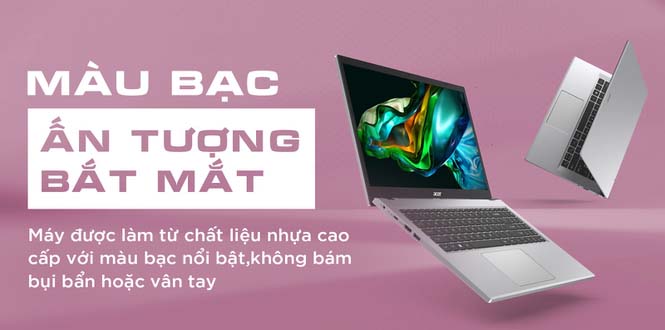 TNC Store Laptop Acer Aspire 3 A314-23M-R4TX AMD R5-7520U/ 8GB/ SSD 512GB/ 14 inch FHD/ Win 11/ Silver