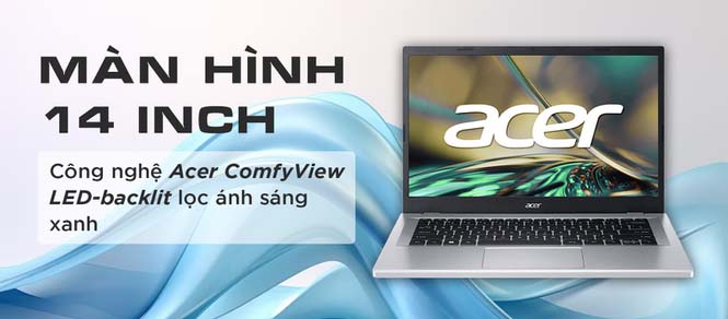 TNC Store Laptop Acer Aspire 3 A314-23M-R4TX AMD R5-7520U/ 8GB/ SSD 512GB/ 14 inch FHD/ Win 11/ Silver