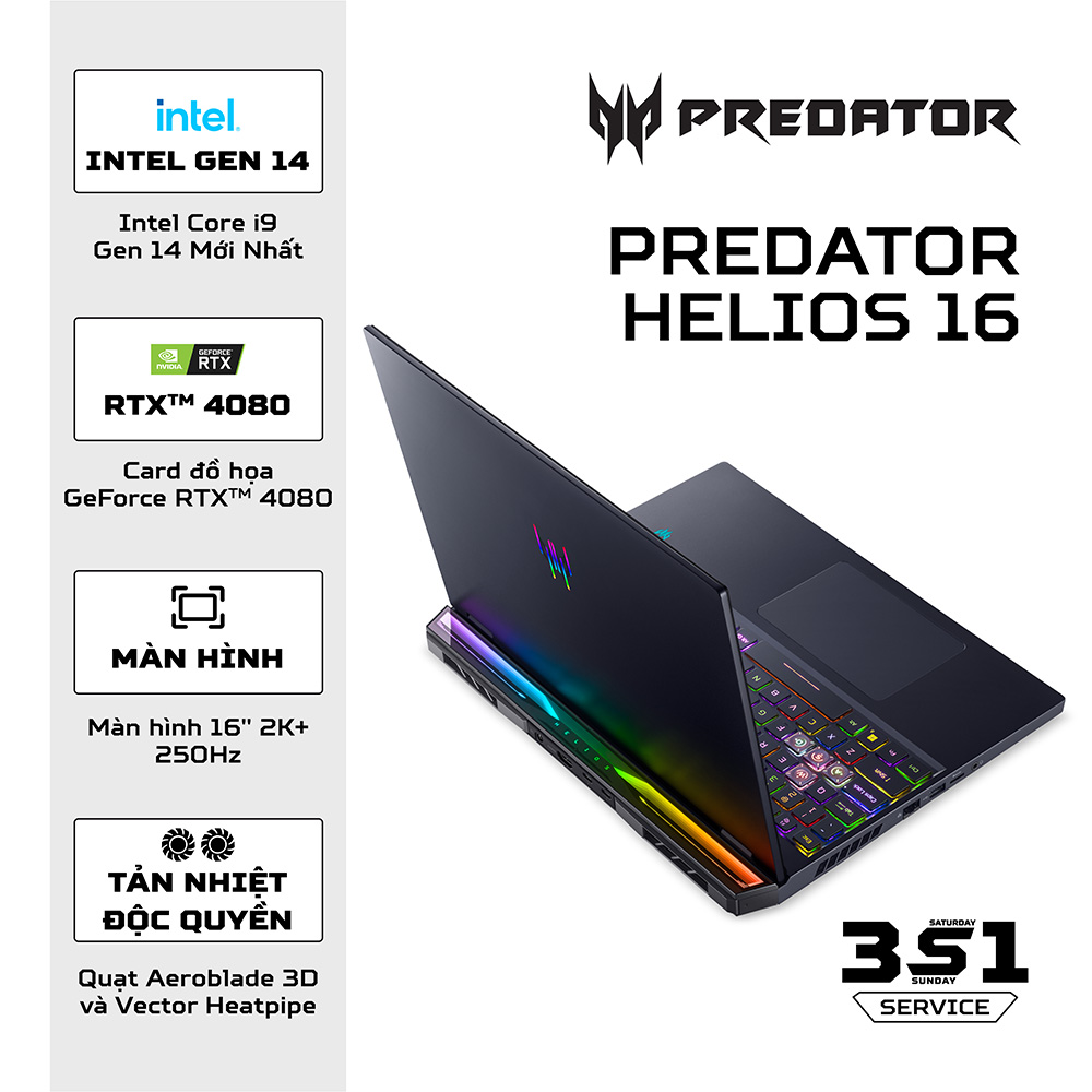 TNC Store Laptop Gaming Acer Predator Helios 16 PH16-71-72BV Core i7-13700HX/ 16GB/ SSD 512GB/ 16 Inch 2K/ Win 11