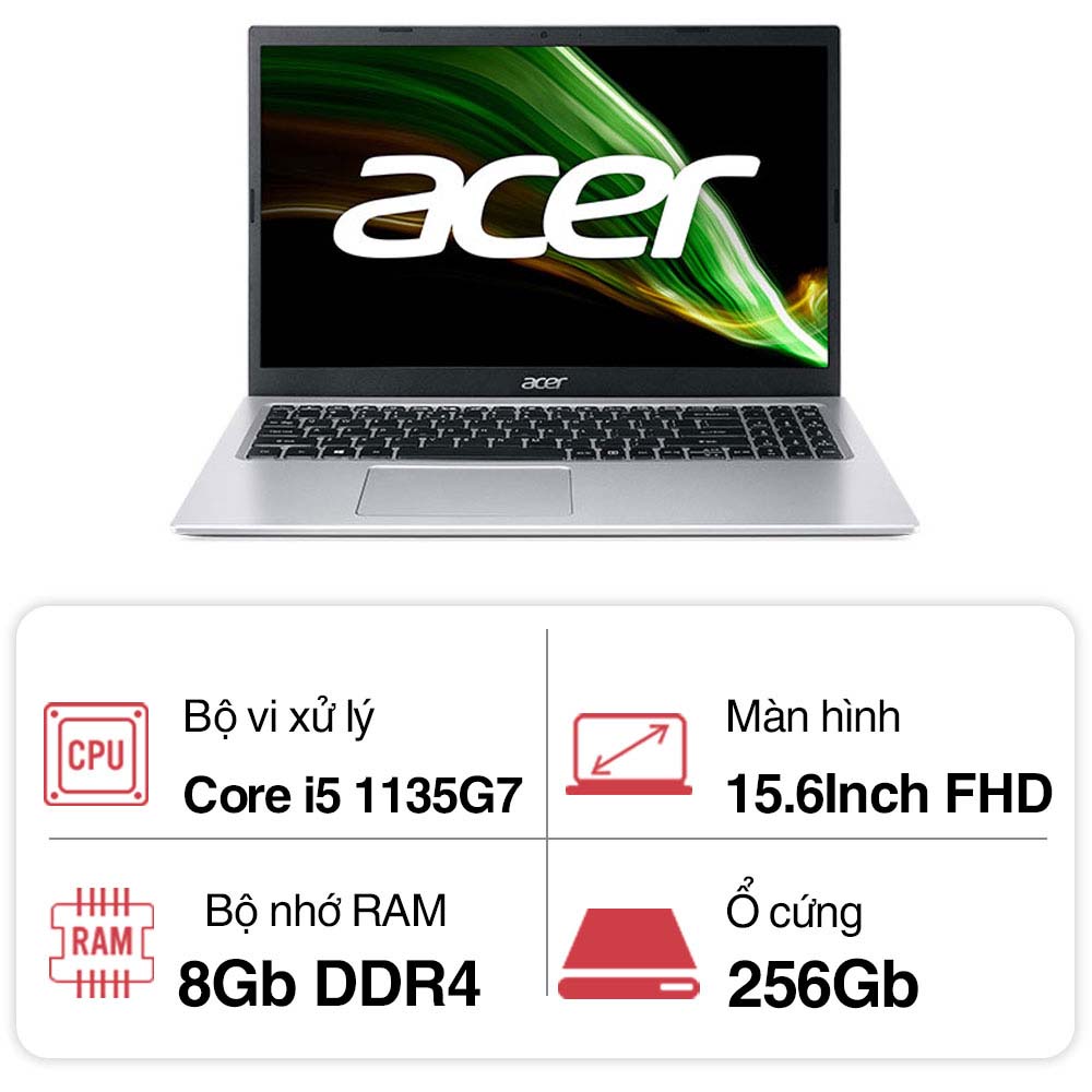 TNC Store Laptop Acer Aspire 3 A315-58-529V Core i3-1135G7 Silver