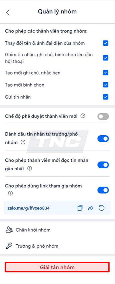 TNC Store Cách Giải Tán Nhóm Zalo Trên Máy Tính