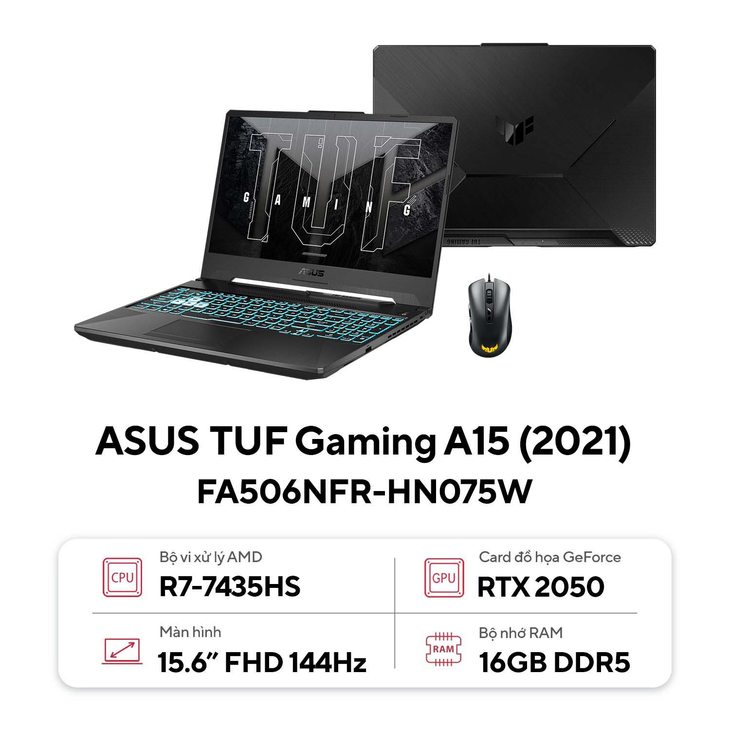 TNC Store Laptop Asus TUF Gaming A15 FA507NUR-LP101W Ryzen 7-7435HS