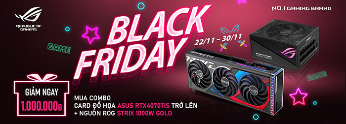 TNC Black Frday: Mua Combo Asus Giảm Ngay 1 Triệu Đồng 