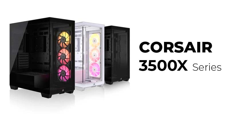 TNC Store Vỏ Case Corsair iCUE LINK 3500X RGB Tempered Glass Mid-Tower Black CC-9011280-WW