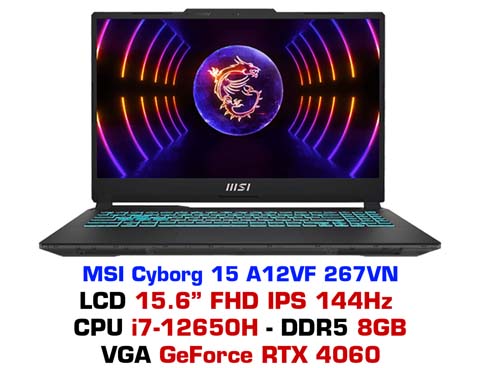 TNC Store Laptop Gaming MSI Cyborg 15 A12VF-267VN Core i7-12650H