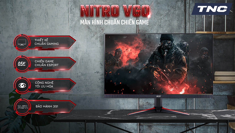 Màn hình Gaming Nitro VG240Y S "CHUẨN CHIẾN GAME": Tần số quét 165Hz - Thời gian phản hồi cực nhanh 0.5ms!