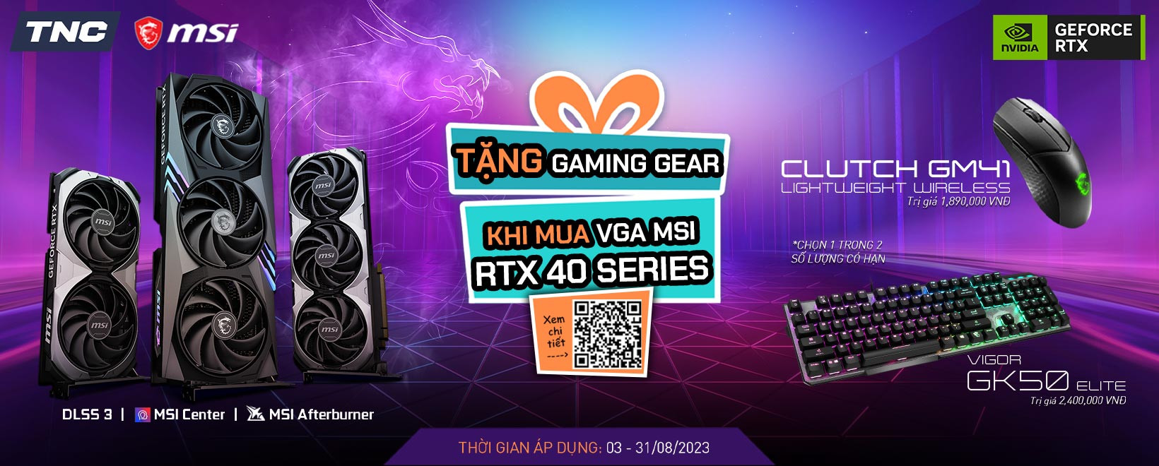 MUA CARD MÀN HÌNH MSI RTX 40 SERIES - TẶNG NGAY GAMING GEAR