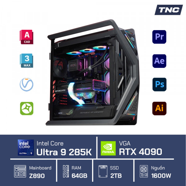 PC Đồ Hoạ AI - Core Ultra 9 285K/ 64GB/ RTX 4090