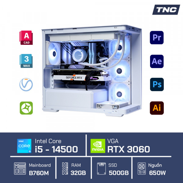 PC Đồ Họa Design 3D - Core i5 14500/ 32GB/ RTX 3060