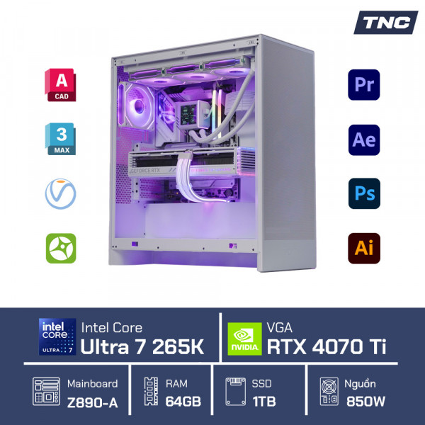 PC Đồ Họa AI - Core Ultra 7 265K/ 32GB/ RTX 4070Ti