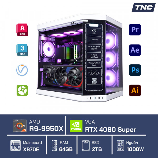 PC Đồ Họa Render 3D - Ryzen 9 9950X/ 64GB/ RTX 4080 Super