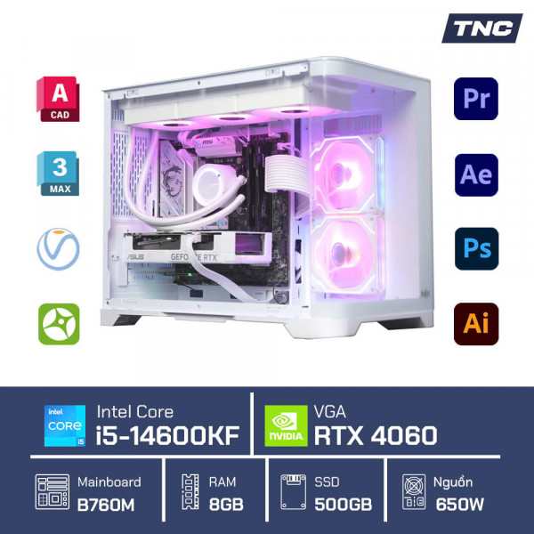 PC Đồ Họa Design 3D - Core i5 14600KF/16GB/ RTX 4060