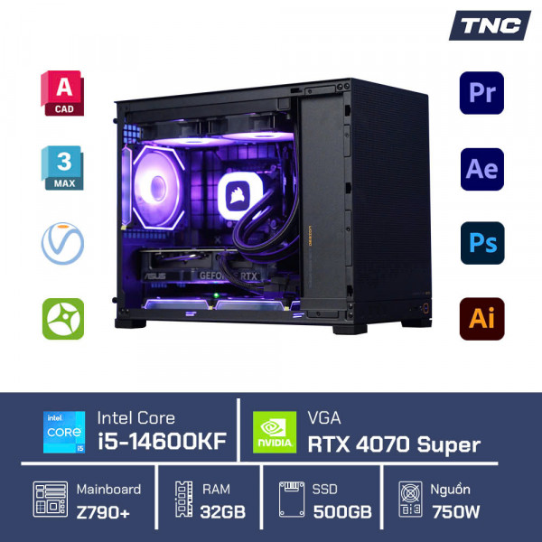 PC Đồ Họa Render 3D - Core i5 14600KF/ 32GB/ RTX 4070 Super