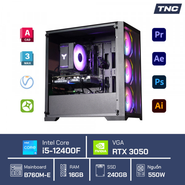 PC Đồ Họa Design 3D - Core i5 12400F/ 16GB/ RTX 3050