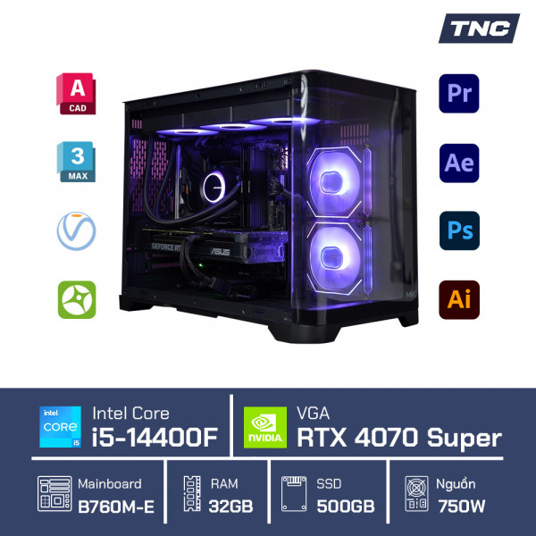 PC Đồ Họa Render 3D - Core i5 14400F/ 32GB/ RTX 4070 Super