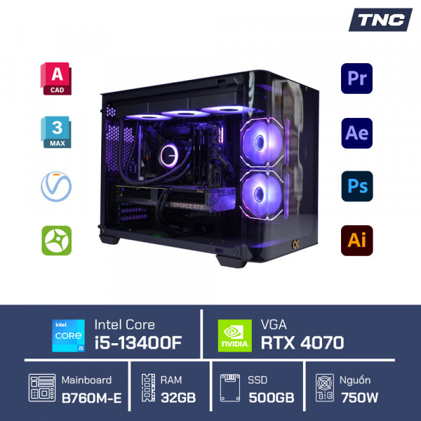 PC Đồ Hoạ Render - Core i5 13400F/ 32GB/ RTX 4070