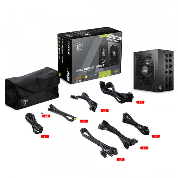 TNC Store Nguồn Máy Tính MSI MAG A850GL PCIE5 850W 80 Plus Gold